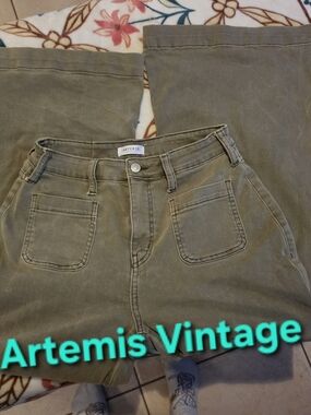 Artemis Design Co. Olive Green Wide Leg Pants